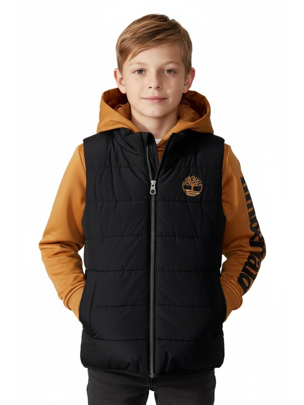 Timberland Boys Jacket Insulated Hoodie Puffer Coat Size M (10-12) - Picture 2 of 7